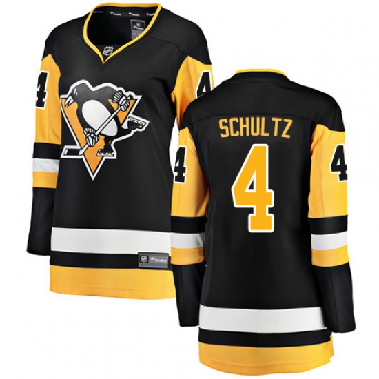 Women's Pittsburgh Penguins #4 Justin Schultz Fanatics Branded Black Home Breakaway NHL Jersey - Ujersey