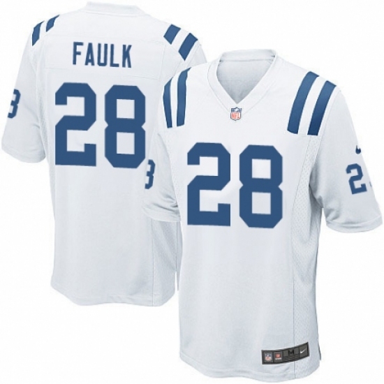 Men's Nike Indianapolis Colts #28 Marshall Faulk Game White NFL Jersey - Ujersey