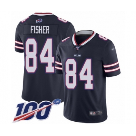 Men's Buffalo Bills #84 Jake Fisher Limited Navy Blue Inverted Legend 100th Season Football Jersey - Ujersey