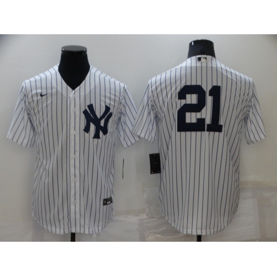 Men's New York Yankees #21 Paul O'Neill White Home Flex Base Authentic Collection Jersey - Ujersey