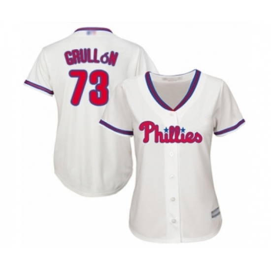 Women's Philadelphia Phillies #73 Deivy Grullon Authentic Cream Alternate Cool Base Baseball Player Jersey - Ujersey