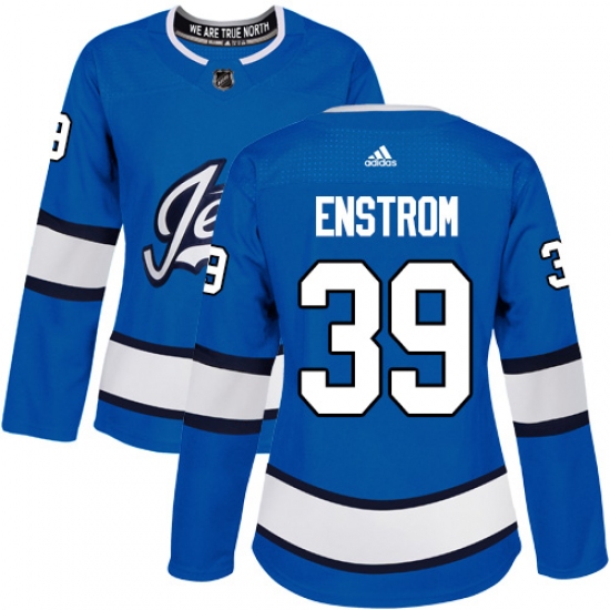 Women's Adidas Winnipeg Jets #3 Tucker Poolman Authentic Blue Alternate NHL Jersey - Ujersey
