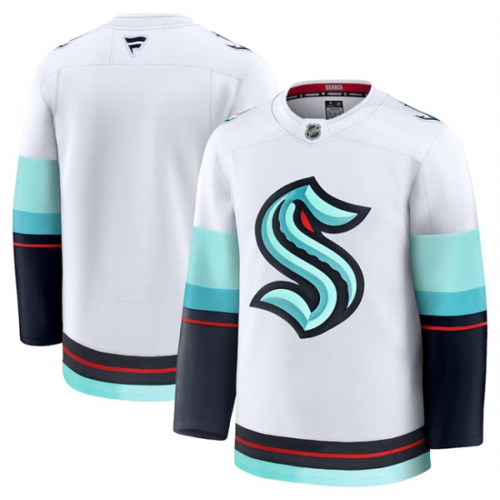 Men's Seattle Kraken Blank White 2024-25 Away Stitched Hockey Jersey - Ujersey