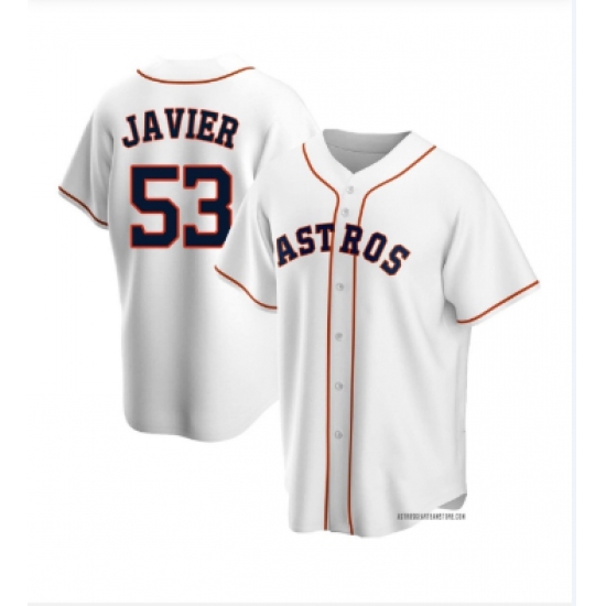 Men's Houston Astros #53 Cristian Javier Authentic White Alternate Jersey