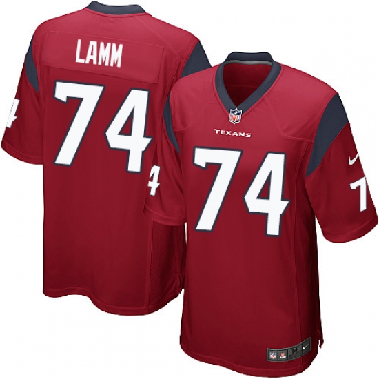 Men's Nike Houston Texans #74 Kendall Lamm Game Red Alternate NFL Jersey - Ujersey