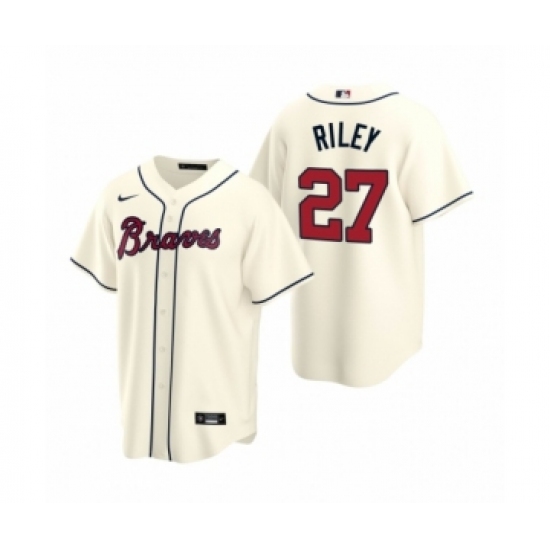 Men's Atlanta Braves #27 Austin Riley Nike Cream 2020 Replica Alternate Jersey - Ujersey