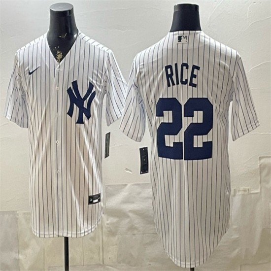 Men's New York Yankees #22 Ben Rice White Home Stitched Baseball Jersey - Ujersey