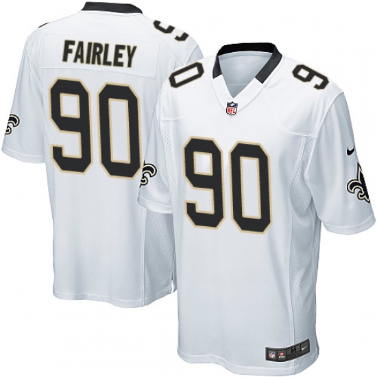 Men's Nike New Orleans Saints #90 Nick Fairley Game White NFL Jersey - Ujersey