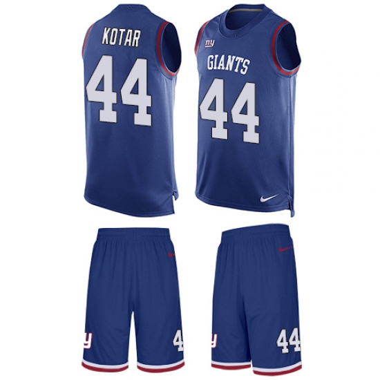 Men's Nike New York Giants #44 Doug Kotar Limited Royal Blue Tank Top Suit NFL Jersey - Ujersey
