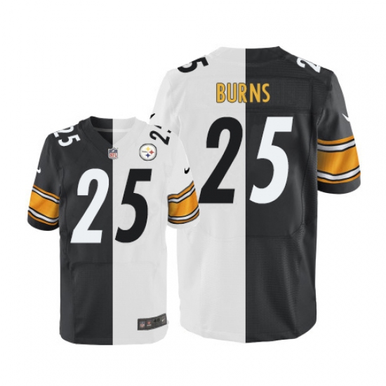 Men's Nike Pittsburgh Steelers #25 Artie Burns Elite Black/White Split Fashion NFL Jersey - Ujersey