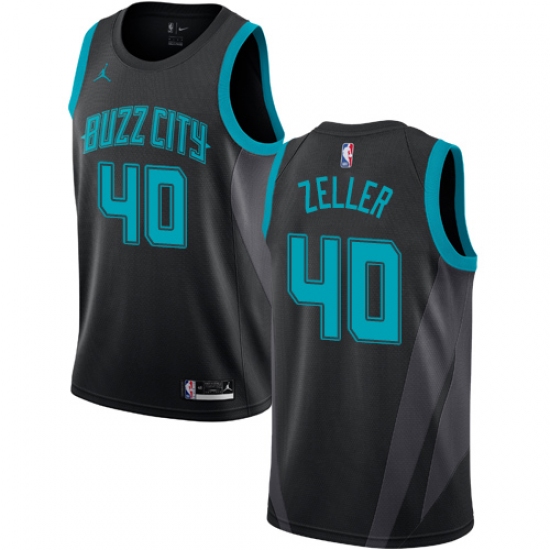 Women's Nike Jordan Charlotte Hornets #40 Cody Zeller Swingman Black NBA Jersey - 2018 19 City Edition - Ujersey
