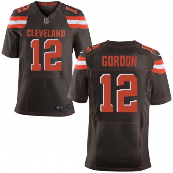 Men's Nike Cleveland Browns #12 Josh Gordon Elite Brown Team Color NFL Jersey - Ujersey
