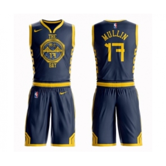 Men's Nike Golden State Warriors #17 Chris Mullin Authentic Navy Blue NBA Suit Jersey - City Edition - Ujersey