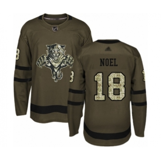 Men's Florida Panthers #18 Serron Noel Authentic Green Salute to Service Hockey Jersey - Ujersey