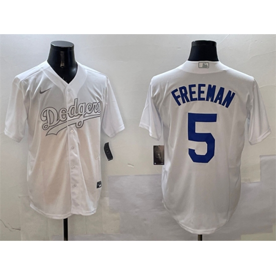 Men's Los Angeles Dodgers #5 Freddie Freeman White Fashion Cool Base Stitched Baseball Jersey - Ujersey