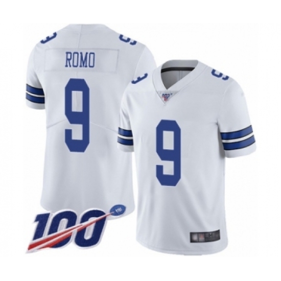Men's Dallas Cowboys #9 Tony Romo White Vapor Untouchable Limited Player 100th Season Football Jersey - Ujersey