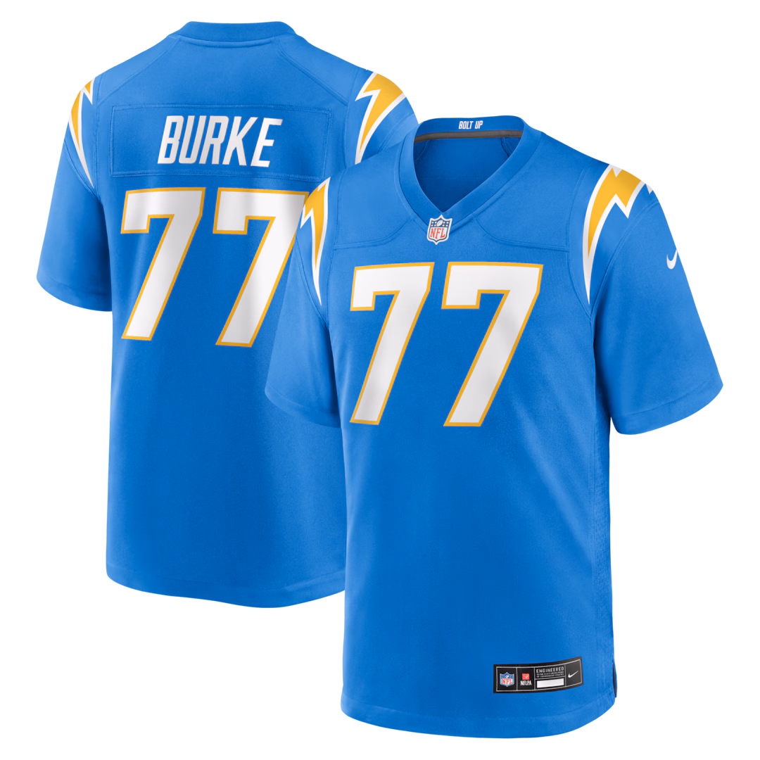 Men's Los Angeles Chargers Travis Burke Nike Powder Blue Team Game Jersey - Ujersey