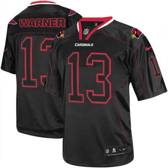 Men's Nike Arizona Cardinals #13 Kurt Warner Elite Lights Out Black NFL Jersey - Ujersey