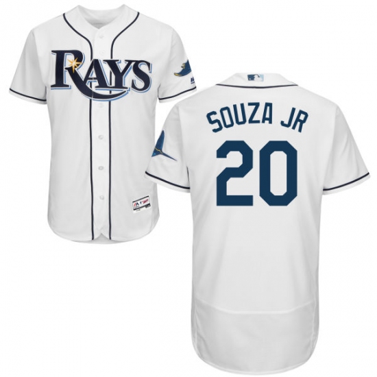 Men's Majestic Tampa Bay Rays #20 Steven Souza Home White Flexbase Authentic Collection MLB Jersey - Ujersey