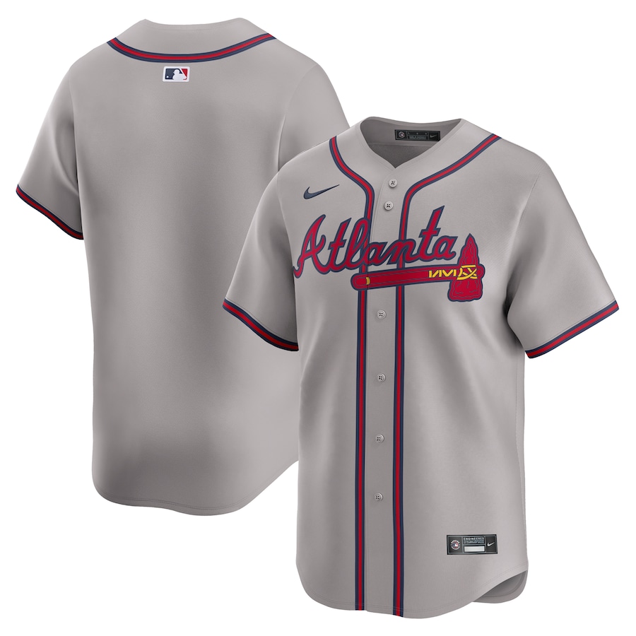 Men's Atlanta Braves  Nike Gray Away Limited Jersey - Ujersey NHL