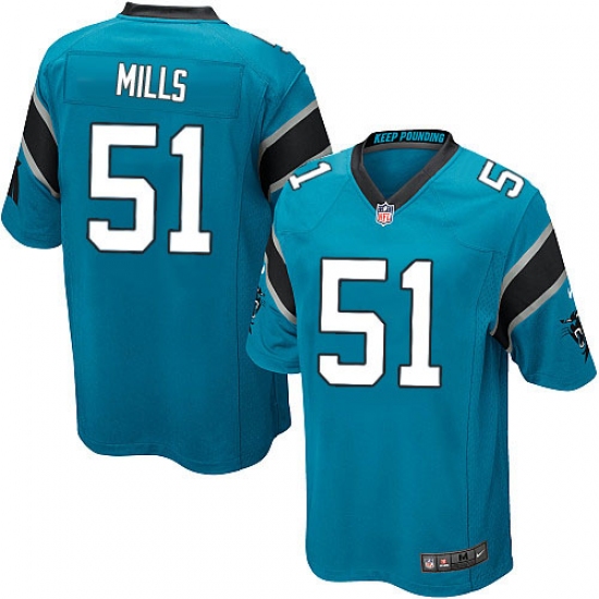 Men's Nike Carolina Panthers #51 Sam Mills Game Blue Alternate NFL Jersey - Ujersey