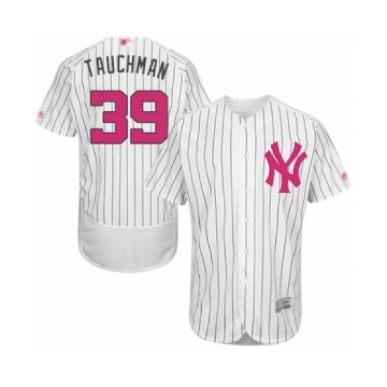 Men's New York Yankees #39 Mike Tauchman Authentic White 2016 Mother's Day Fashion Flex Base Baseball Player Jersey