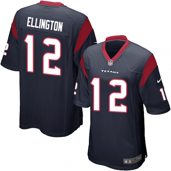 Men's Nike Houston Texans #12 Bruce Ellington Game Navy Blue Team Color NFL Jersey - Ujersey