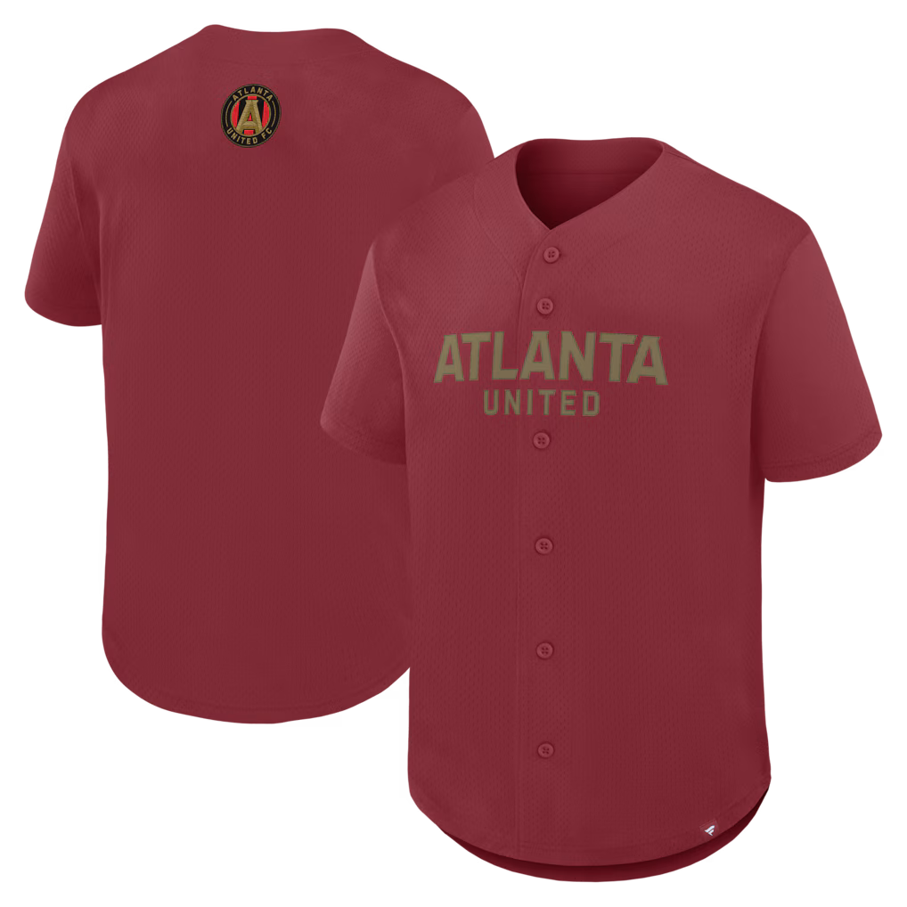 Men's Atlanta United FC Fanatics Red Maximum Intensity Button-Up Jersey