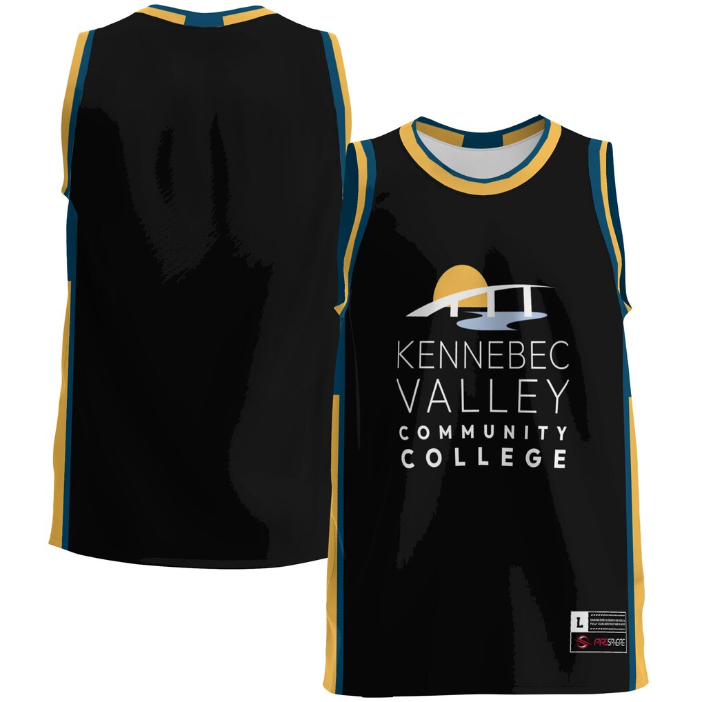 Men's GameDay Greats Black Kennebec Valley Community College Lightweight Basketball Jersey - Ujersey