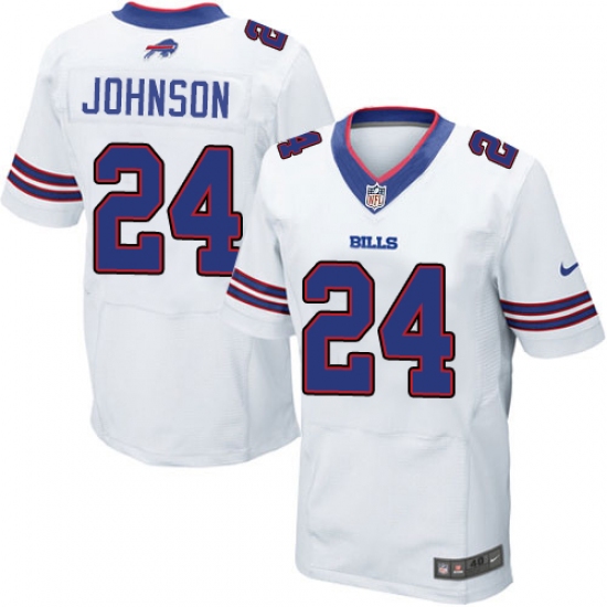 Men's Nike Buffalo Bills #24 Leonard Johnson Elite White NFL Jersey - Ujersey
