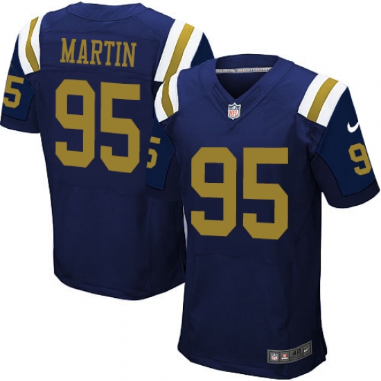 Men's Nike New York Jets #95 Josh Martin Elite Navy Blue Alternate NFL Jersey - Ujersey