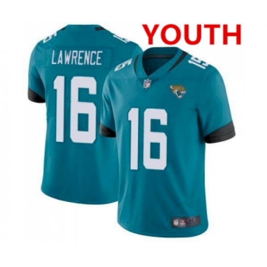 Youth Jacksonville Jaguars #16 Trevor Lawrence 2021 Teal Vapor Untouchable Limited Stitched Jersey - Ujersey