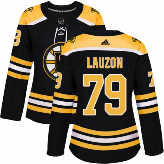Women's Adidas Boston Bruins #79 Jeremy Lauzon Premier Black Home NHL Jersey - Ujersey