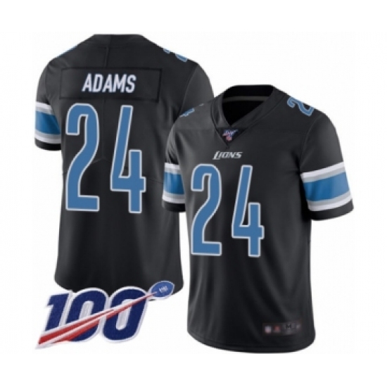 Men's Detroit Lions #24 Andrew Adams Limited Black Rush Vapor Untouchable 100th Season Football Jersey - Ujersey