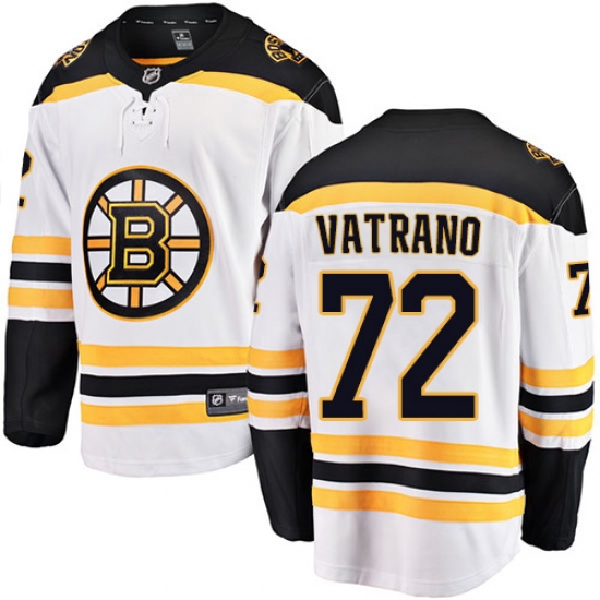 Men's Boston Bruins #72 Frank Vatrano Authentic White Away Fanatics Branded Breakaway NHL Jersey - Ujersey