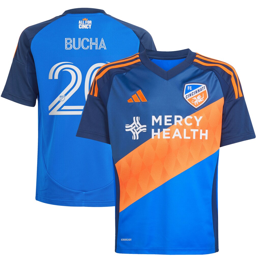 Youth FC Cincinnati Pavel Bucha adidas Blue 2025 Orange and Blue Legacy Kit Replica Jersey - Ujersey
