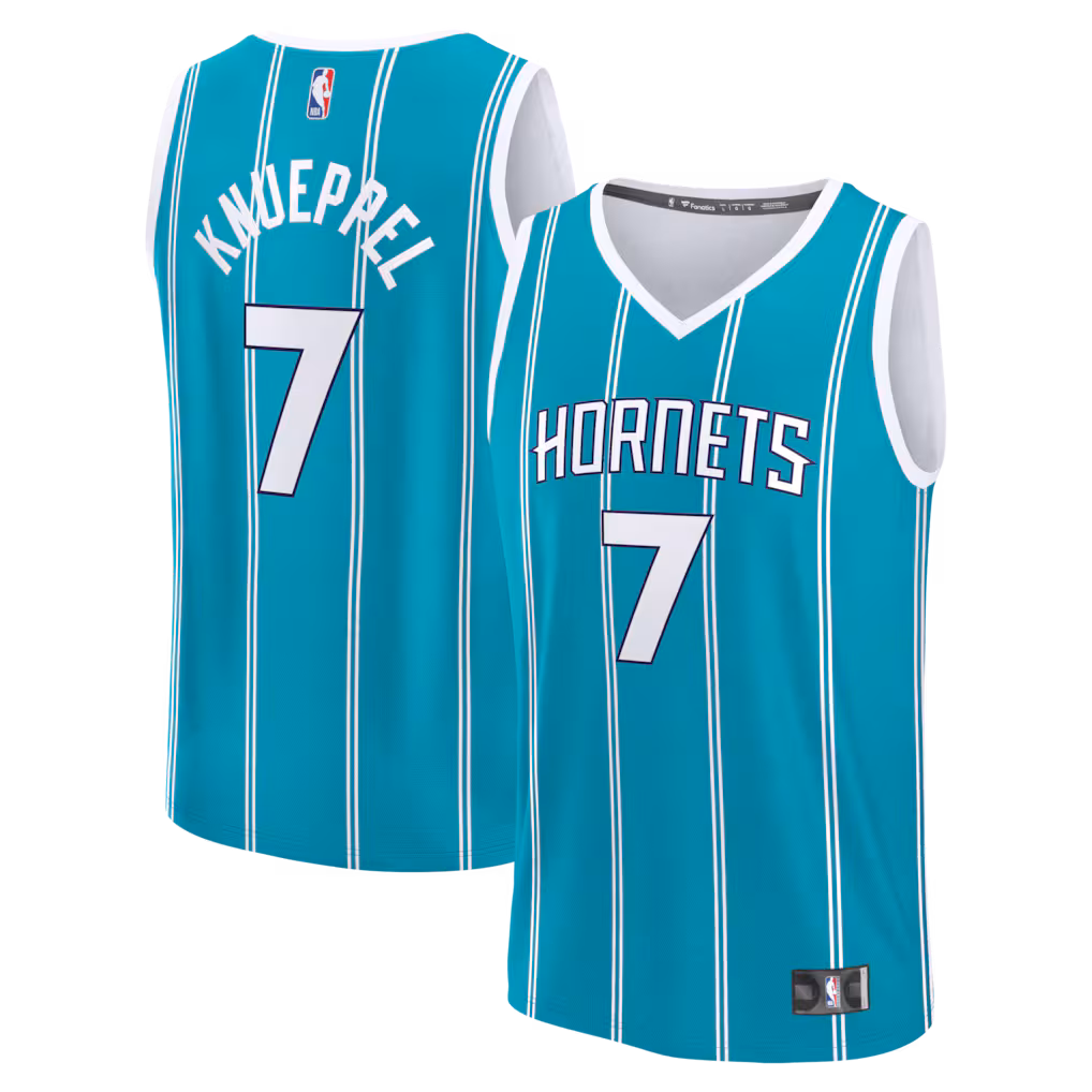 Youth Charlotte Hornets Kon Knueppel Fanatics Teal Fast Break Jersey - Icon Edition - Vujersey Los Angeles Rams