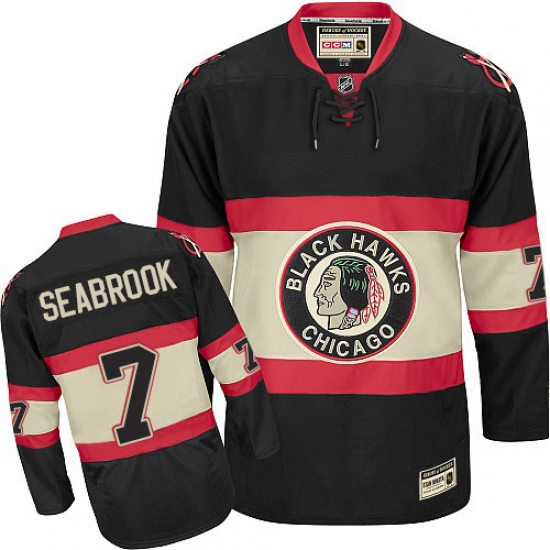 Men's CCM Chicago Blackhawks #7 Chris Chelios Premier Black Third Throwback NHL Jersey