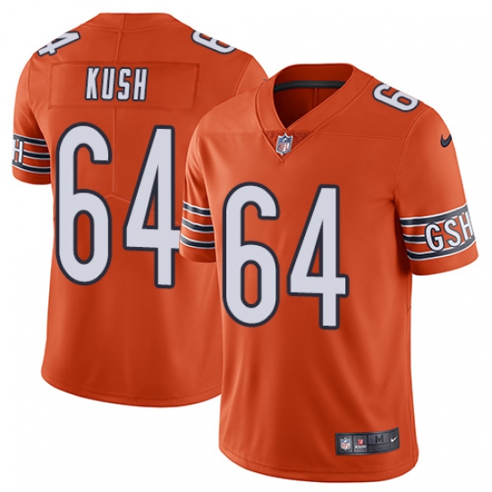 Men's Nike Chicago Bears #64 Eric Kush Orange Alternate Vapor Untouchable Limited Player NFL Jersey - Ujersey