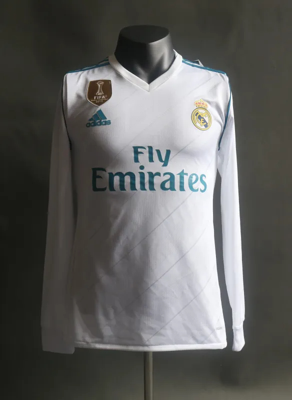 Real Madrid Retro Jersey Home Long Sleeve Soccer Shirt 2017/18 - Ujersey NHL