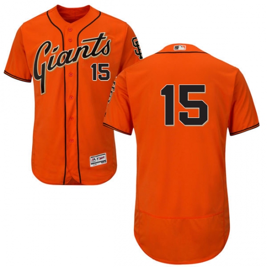 Men's Majestic San Francisco Giants #15 Bruce Bochy Orange Alternate Flex Base Authentic Collection MLB Jersey