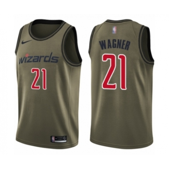 Men's Washington Wizards #21 Moritz Wagner Swingman Green Salute to Service Basketball Jersey - Ujersey