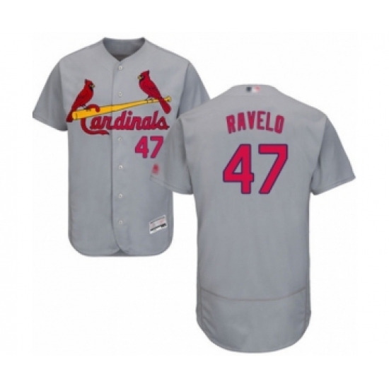Men's St. Louis Cardinals #47 Rangel Ravelo Grey Road Flex Base Authentic Collection Baseball Player Jersey - Ujersey