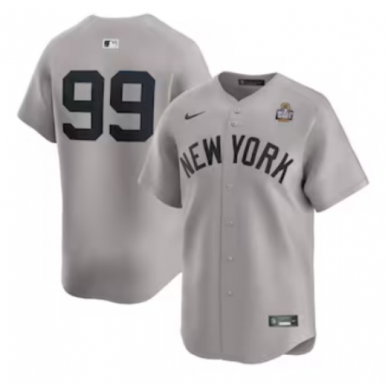 Men's New York Yankees #99 Aaron Judge Nike Gray 2024 World Series Limited Player Jersey