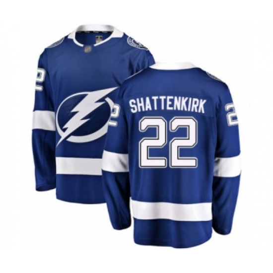 Men's Tampa Bay Lightning #22 Kevin Shattenkirk Fanatics Branded Blue Home Breakaway Hockey Jersey - Ujersey