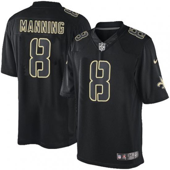 Men's Nike New Orleans Saints #8 Archie Manning Limited Black Impact NFL Jersey - Ujersey