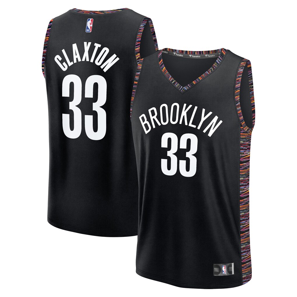 Men's Brooklyn Nets Nic Claxton Fanatics Black 2025/26 City Edition Fast Break Jersey