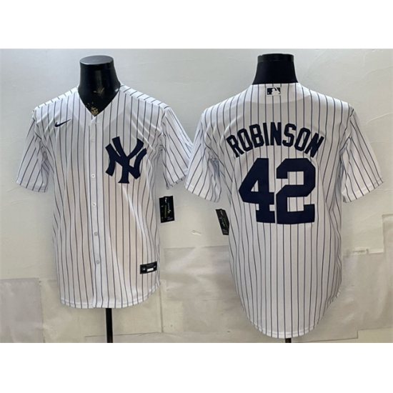 Men's New York Yankees #42 Jackie Robinson White Stitched Baseball Jersey