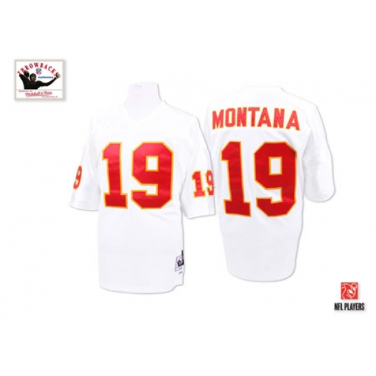 Mitchell And Ness Kansas City Chiefs #19 Joe Montana White Authentic Throwback NFL Jersey