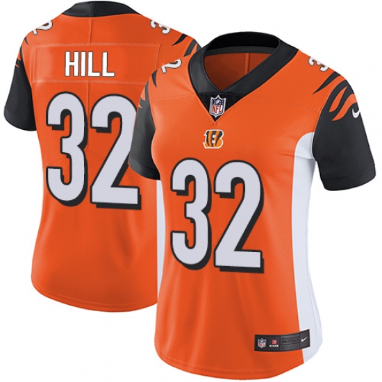 Women's Nike Cincinnati Bengals #32 Jeremy Hill Vapor Untouchable Limited Orange Alternate NFL Jersey - Ujersey